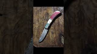 Custom Made Damascus Back Lock Folding Pocket Knives (634)