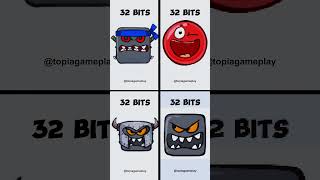 Red Ball 4 - 64 bits 32 bits 16 bits 8 bits 4 bits 2 bits 1 bit 1/2 bit 1/4 bit #shorts