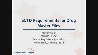 U.S. FDA eCTD Requirements for Drug Master Files (DMFs)