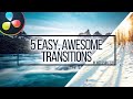 5 Super EASY, AWESOME Unique Transitions WITHOUT Fusion Davinci Resolve - 5 Minute Friday #67