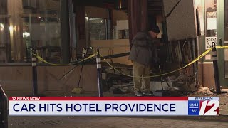 Car crashes into hotel in downtown Providence