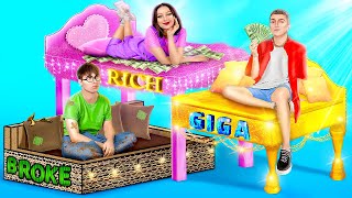 Rich vs Broke vs Giga Rich Bunk Bed!