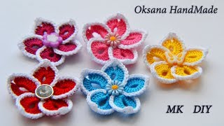 Простые цветы крючком. Мастер класс. Simple crochet flowers