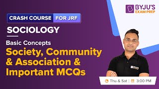 UGC NET 2022 Sociology | Society, Community and Association Basic Concepts | Manoj Sir | NTA NET