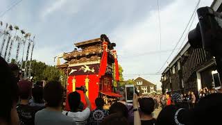 はんだ春の山車まつり2018 下半田地区祭礼本楽祭　S3560032　業葉神社曳込み　南組「護王車」　広角