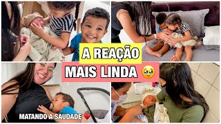 PIETRA E THEO CONHECENDO A IRMÃ 🥹♥️, MAITÊ FEZ O TESTE DO PEZINHO E TOMOU A BCG | Sindy Melo