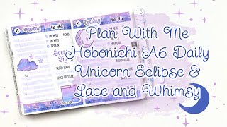 Plan With Me | Hobonichi A6 Daily | Unicorn Eclipse & Lace and Whimsy