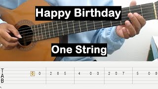 Happy Birthday Guitar Tutorial One String Guitar Tabs Single String Guitar Lessons for Beginners