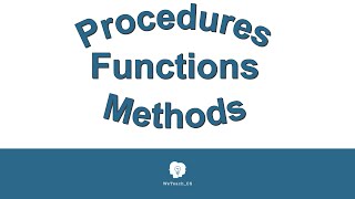 Procedures Functions Methods 8316