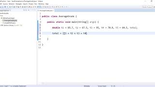 Java Basic Grade Average Code