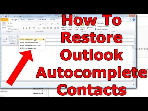 How To Restore Outlook Auto Complete (Outlook 2010) How To Restore Outlook Auto Complete (Outlook 2010)