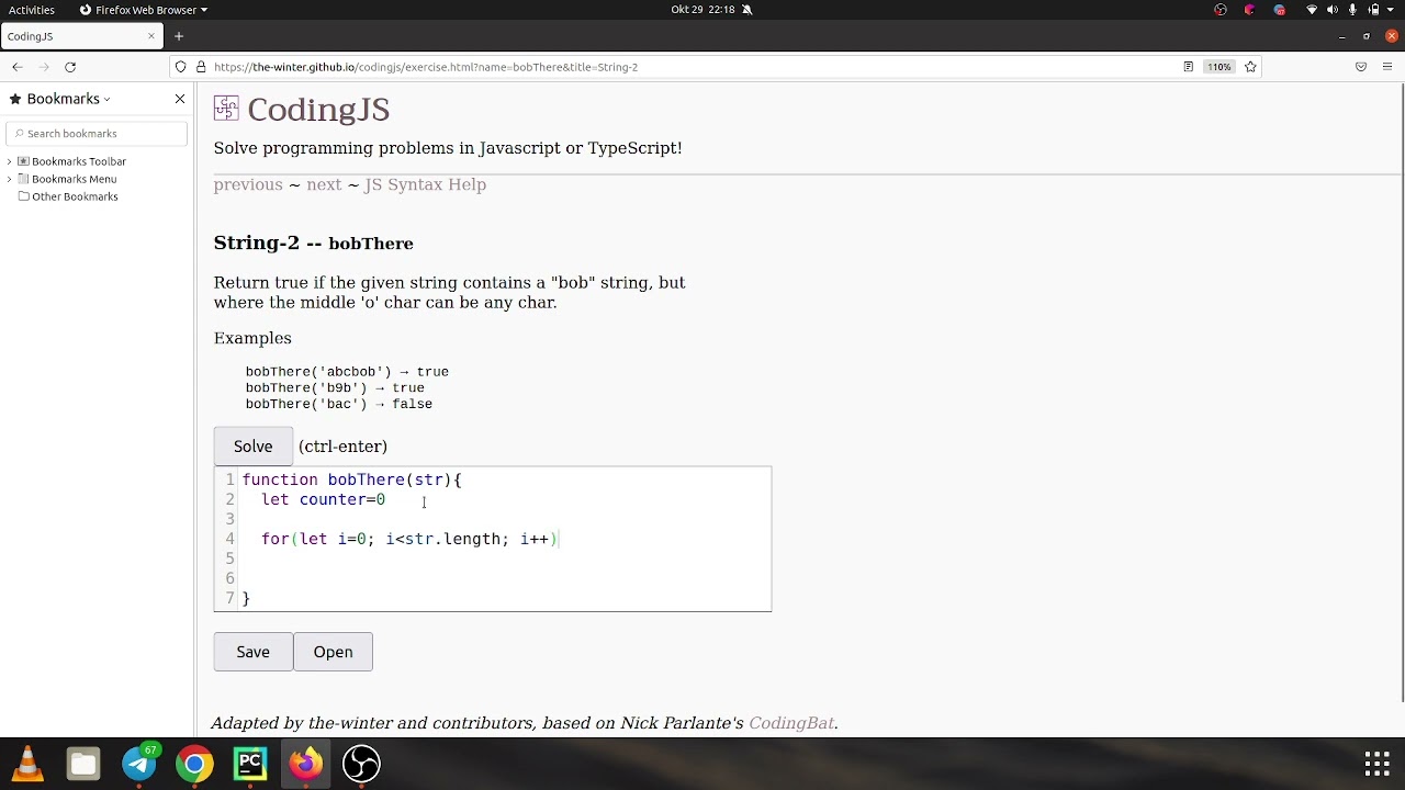 Codingjs Codingbat String 2 Bobthere Javascript Solution Youtube Codingjs Codingbat String 2 Bobthere Javascript Solution Youtube
