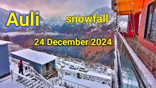 auli snowfall 2024 / have Snowfall Auli / 24 December 2024 / dhamvas tour and travels // #dhamvas