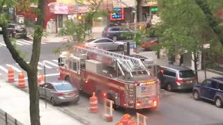 Fdny ladder 26 responding with nice air horn usage in East Harlem.