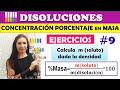 CONCENTRACIÓN PORCENTAJE EN MASA 🔶DISOLUCIONES🔶 EJERCICIO 9⃣🔶 Densidad -masa -volumen % masa