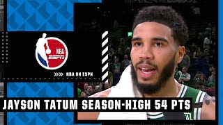 Jayson Tatum reacts to his season-high 54-point performance vs. Nets | NBA on ESPN