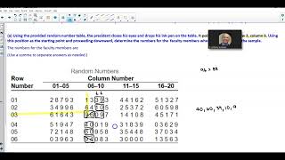 Math 14 1.3 Obj 1: Use a random number table to determine faculty members included in the sample.
