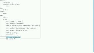 Lambda calculus with type inference in Eastwest