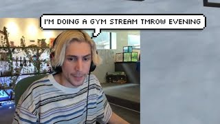 xQc confirms he's doing a Gym Stream tomorrow