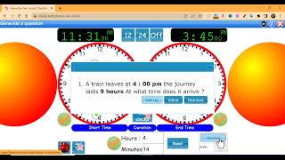 Teach elapsed time using Visnos.com's Two Clocks.
