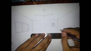 How to draw room in one point perspective