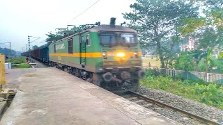 Empty BCNA rake passing through Badkulla Station towards Ranaghat Junction