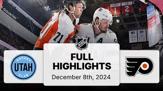 NHL Highlights | Utah Hockey Club vs. Flyers - December 08, 2024