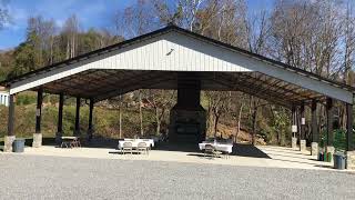 Outside pavilion at Roaming Buffalo Outpost in Marion