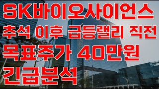 [상한가] SK바이오사이언스 추석 이후 급등랠리 직전! 목표주가 40만원 긴급분석! [SK바이오사이언스 주가전망]