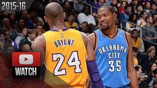 Kevin Durant vs Kobe Bryant EPIC DUEL Highlights (2016.01.08) Lakers vs Thunder - DRAMA!