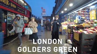 London Golders Green | Sunday Evening Walk along High Street Shops and Restaurants | November 2022