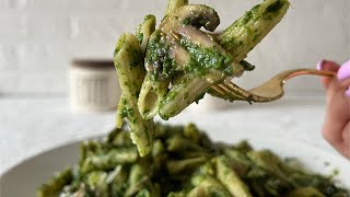 طرز تهیه پاستای اسفناج و قارچ خوشمزه و رژیمی | How to Make Healthy and Simple Spinach Pasta at Home