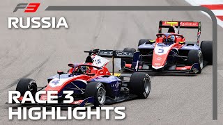 Team Mates Clash In Pursuit Of Championship?! F3 Race 3 Highlights | 2021 Russian Grand Prix