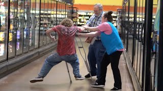 Falling With Crutches Prank In Public!