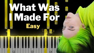 EASY Piano Tutorial | What Was I Made For - Billie Eilish