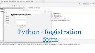 Python Project - Create a Registration From /Login form using python / #python #coding#creator