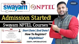 Swayam NPTEL Admissions Open 2023 | NPTEL Admission 2023 | Register For NPTEL Online Course | nptel