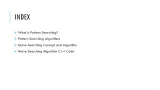 Naive Algorithm Pattern Searching