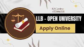 LLB Selection Test Online Application | Open University 2024/2025