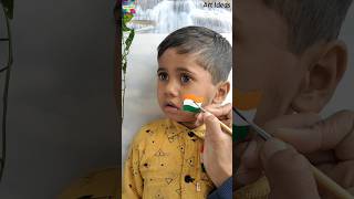 INDIAN FLAG FACE PAINTING 🇮🇳 | Republic Day Tricolor  FLAG Painting on Face 🧡🤍💚 #shorts #shortvideo