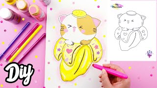 COMO DIBUJAR UN GATITO KAWAII DENTRO DE UN PLÁTANO   MIS MARIALIDADES