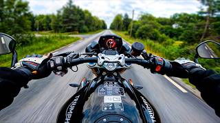 TRIUMPH SPEED TRIPLE 1200 RS WHEELIES POV | EXHAUST SOUND