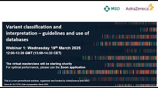 Variant Classification and Interpretation – Guidelines and Use of Databases (2025) Webinar 1