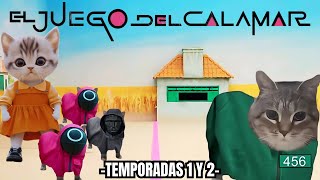 EL JUEGO DEL CALAMAR , temporadas 1 y 2 (meme de gatos)