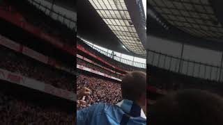 City Fans Celebrate Bernado Silva Goal Vs Arsenal - Arsenal 0-2 Manchester City