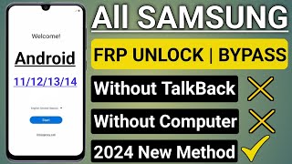 Finally New Method- Samsung FRP Bypass |Unlock 2024 All Android 11/12/13/14 | Google Account Remove