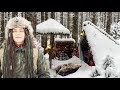 Magic Snow Bushcraft trip to Camp in the Winter wild Woods alone ❄️ It’s almost Carpathian snowstorm