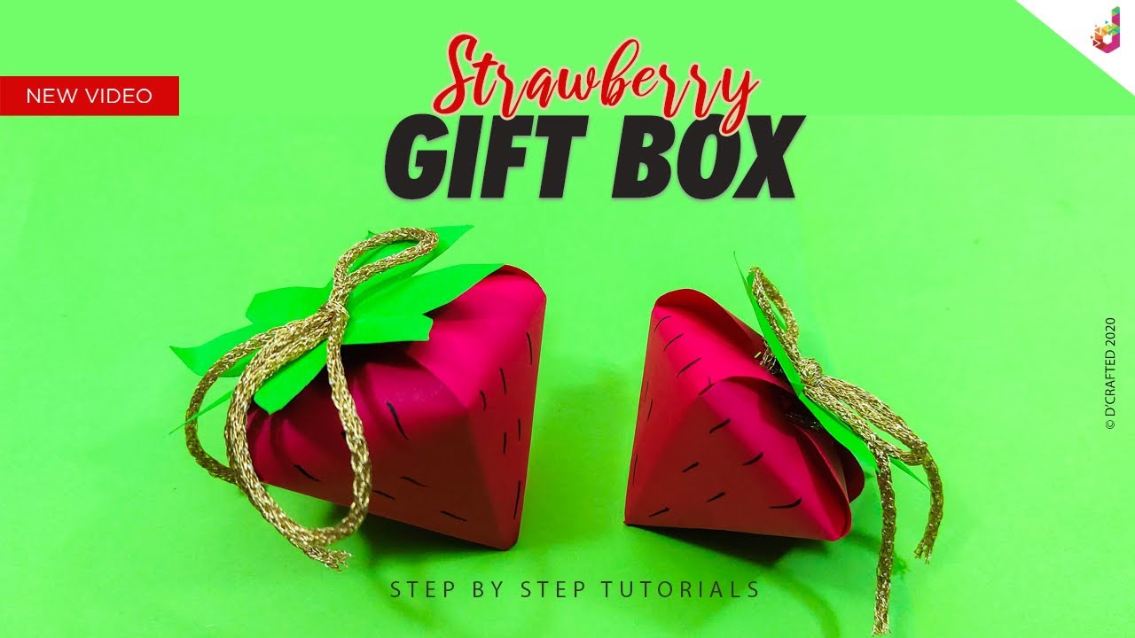 Strawberry Gift Box Paper Gift Box Diy Paper Crafts Easy Youtube