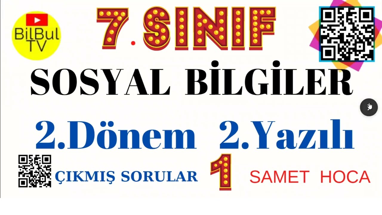 7 Sınıf Sosyal Bilgiler 2 Dönem 2 Yazılı 1 Video ( çıkmış Ve çıkacak ...