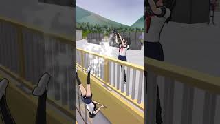 A student is pushed off a rooftop while cleaning (Yandere Simulator) #shorts